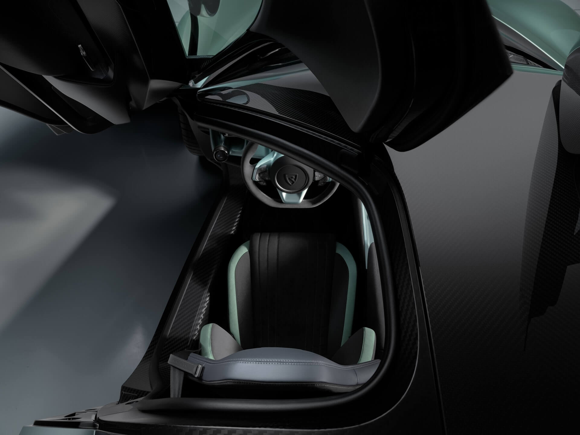 Nevera R interior - cockpit top view from outside